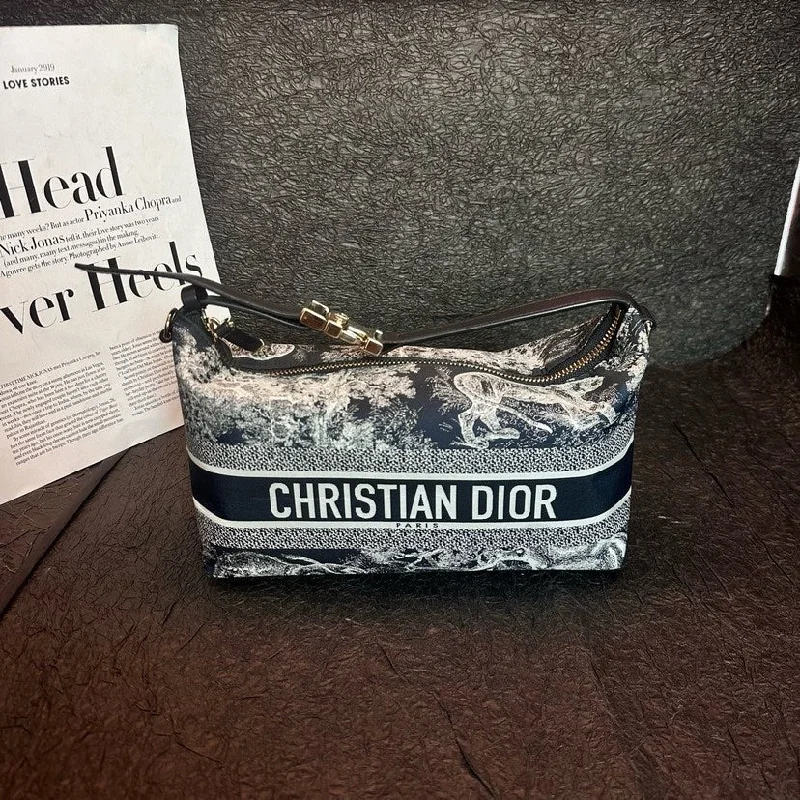 Christian Dior Blue Toile de Jouy Lunch Box Bag 24cm