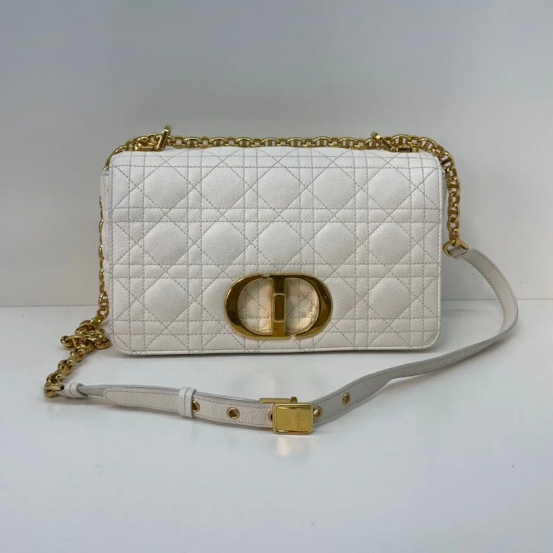 Christian Dior Caro White Calfskin Crossbody Bag