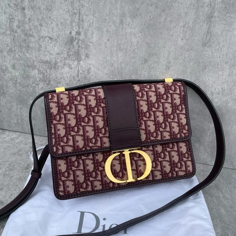 Christian Dior Montaigne Burgundy Oblique Quilted Crossbody Bag